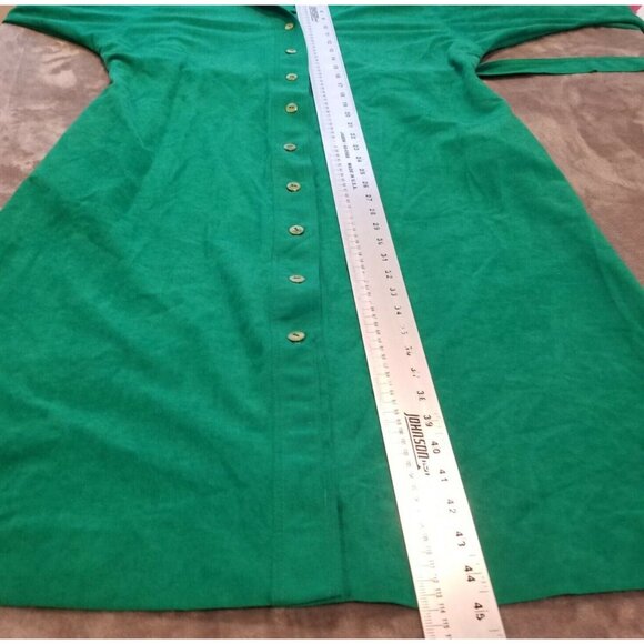 Vintage Serbin Designed by Marianne 3/4 Sleeve Belted Dress Shirt Button Closure - Picture 10 of 10